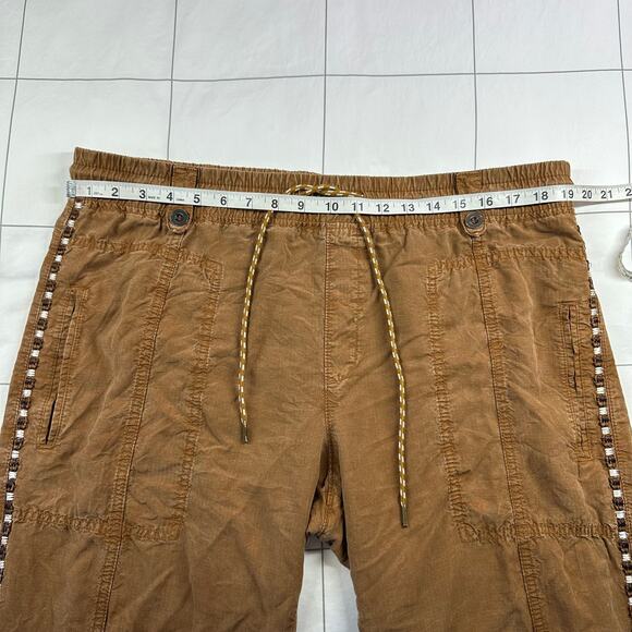 Anthropologie Pants Womens XL Brown Byron Embroidered Seamed Utility Jogger Boho - Picture 7 of 12